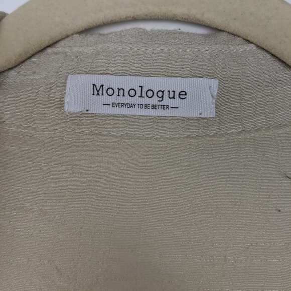 Monologue Crepe Long Sleeve Button Down Dolan Top - Picture 2 of 5